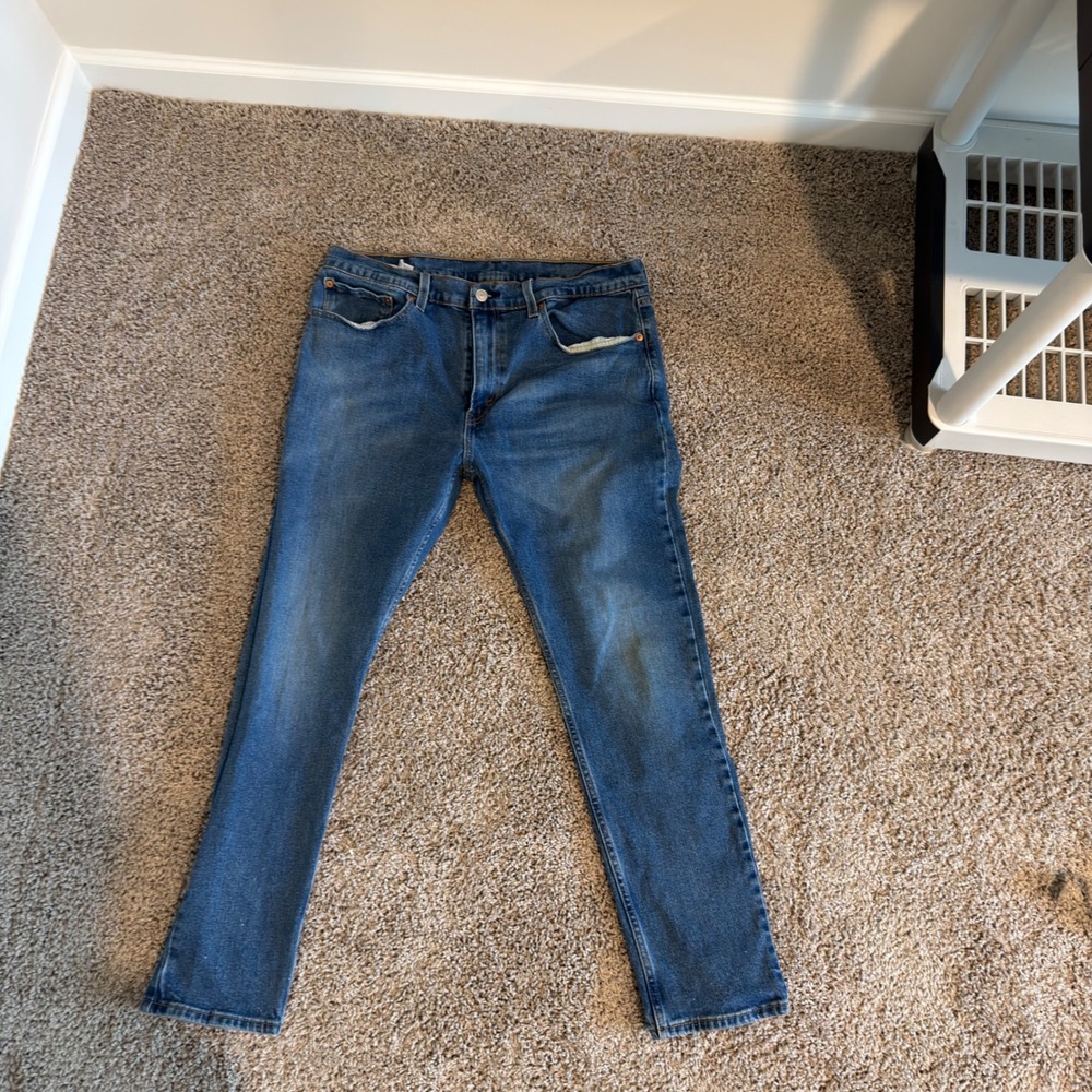 Levis 512 Slim Taper Fit Jeans Mens 36x32 Medium Wash Blue Denim Pants